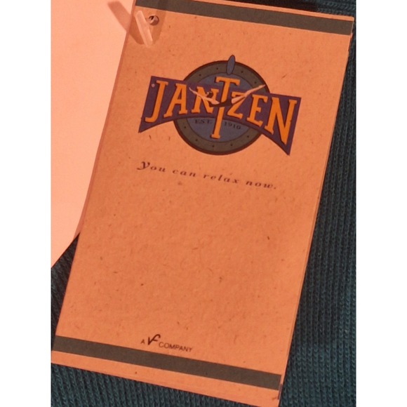 NWT JANTZEN Mens XL Sweater Vest Tall Teal V Neck Acrylic Made in USA Vintage - Picture 7 of 11